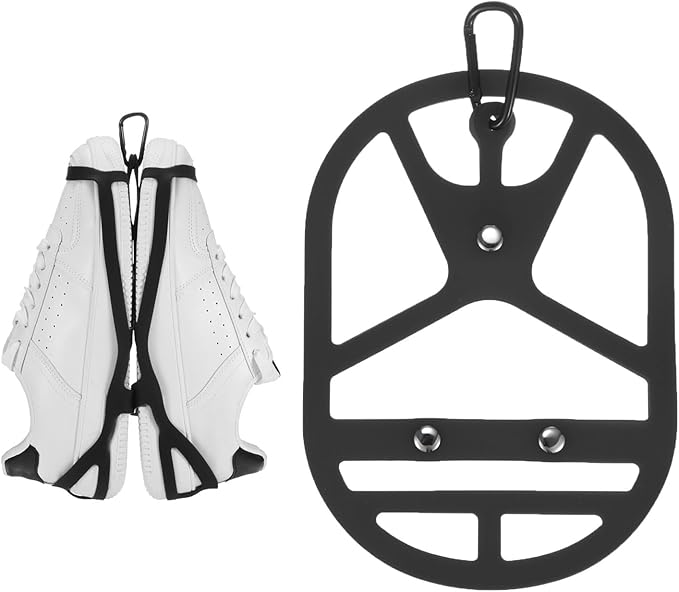 TIXIPEM Shoe Holster for Backpack [1SET] - Elastic Silicone Footwear Holder with Clip Use for Travel & Outdoors & Sports - [Black-M] Hang Extra Shoes Cleats Boots