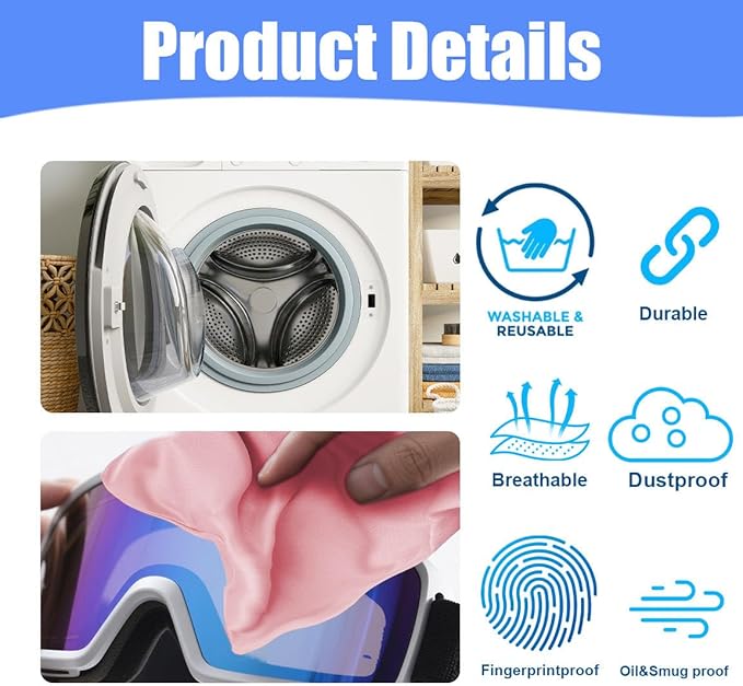 MtuxuYR Microfiber Drawstring Bags, Multi-Size Soft Protective Pouches for Shoes, Ski Goggles, Sunglasses, Handbags & Camera Lenses