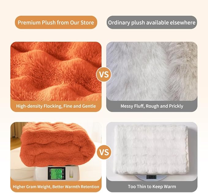 SOMAHE Dog Blanket Self-Warming Throw for Medium & Large Dogs, Dual-Side Sherpa Plush, Thick Crate Bed Cover & Car Seat Mat, Anti-Static Machine Washable No Shrink, 39x30 Inch Orange