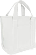 DALIX 14" Mini Small Cotton Canvas Party Favor Wedding Gift Tote Bag in White