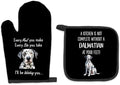 Dalmatian Gifts Dog Oven Mitts and Pot Holders Sets, Dalmatian Dog Decor Kitchen Accessories Sets, Complete Without a DalmatianDog Heat Resistant Oven Glove Potholders for Kitchen Baking