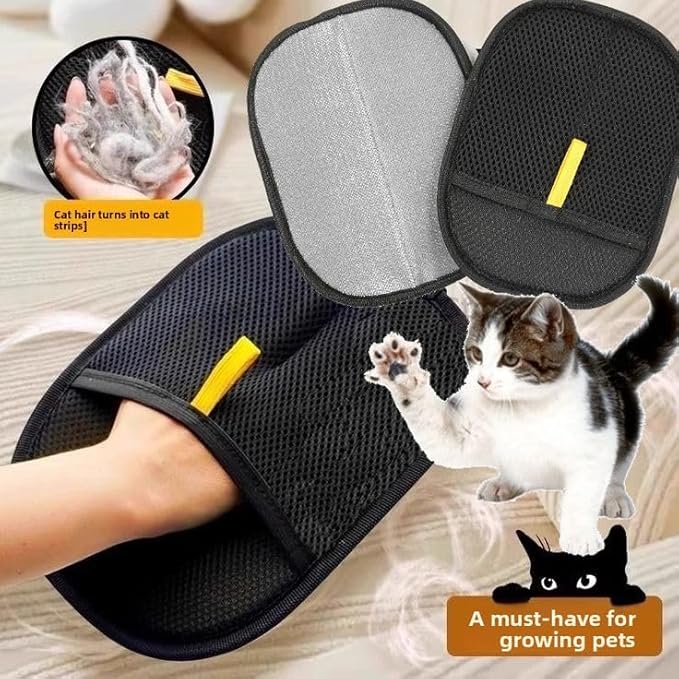 Unique Valley Pet Hair Removal Glove for Cats & Dogs, Upgraded Five-Finger Electrostatic Pet Hair Gloves, Reusable Magic Brush Pet Hair Remover Tool for Couch, Carpet, Car Seat