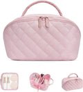 honitty Makeup Bag, Quilted Makeup Bag, Puffy Travel Make up Bags, Cosmetic Organizer Bag, Waterproof Toiletry Bag for Women