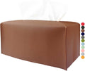 Rectangle Tissue Box Cover Brown - Normal Size Leather Rectangular Tissue Box Cover [JESMINI] Faux Leather Tissue Box Holder Long for Normal Rectangular Facial Tissue Box