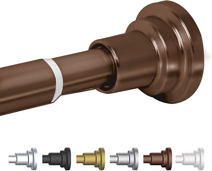 BLACK+DECKER Tension Shower Curtain Rod 42-72 Inch – Drill-Free Adjustable Curtain Rod, Rust-Resistant Stainless Steel Tension Curtain Rod for Shower, Bathroom, Window, Closet – 35 lb Capacity