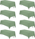 BRILLMAX 8 Pack Sage Green Tablecloths 70 x 120 Inch for 6ft or 8ft Rectangle Tables - Rectangular Bulk Linen Polyester Fabric Washable Cloth Cover for Wedding Reception Banquet Birthday Party