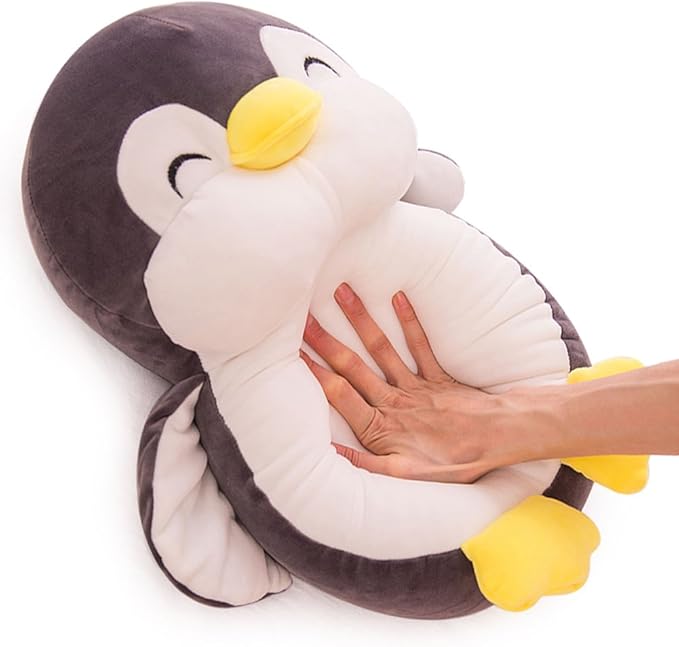 VSFNDB Stuffed Penguin Animal Plush Toy 12 Inch Gray Animal Stuffed Plushies Super Soft Cute Cuddly Pillow Cushion Stuff Dolls Birthday Gifts for Children Kids Boys Girls Room Decor Bedtime, 12Inches