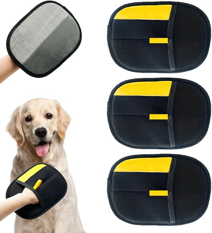 Poouty Electrostatic Pet Hair Removal Glove, Hair Cleaning Gloves for Pets Grooming, Dog Hairs Remover Gloves for Bed Clothes
