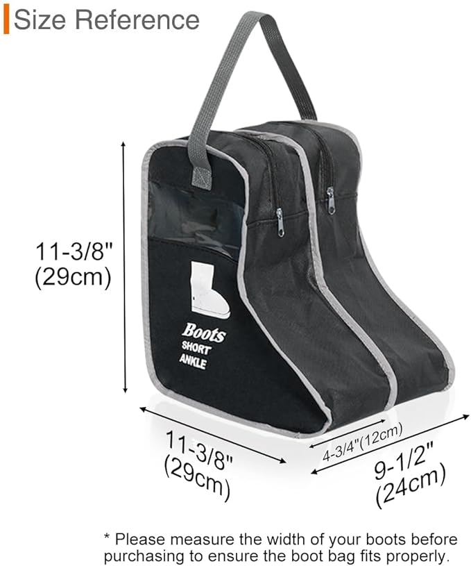 KOVOSCH 2 Pack Portable Boots Storage Bag, Black Shoe Bags for Storage and Travel Dust Proof Travel Shoe Bags for Packing (Medium)