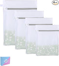 RICHERI Mesh Laundry Bags, Mesh Wash Bags Durable Mesh Structure with Strong Zipper, Suitable for Underwear, Delicate Clothes, Pants, Shoes (Small Fine Mesh, XS+S+M+L(10*12in+12*16in+16*20in+20*24in)