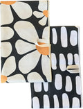 Desert Aqua 2 Pack Double Sided Kitchen Towels || Dish Towels ||Quick Dry || Designer Prints || Highly Absorbent || Hanging Hook (Gray)