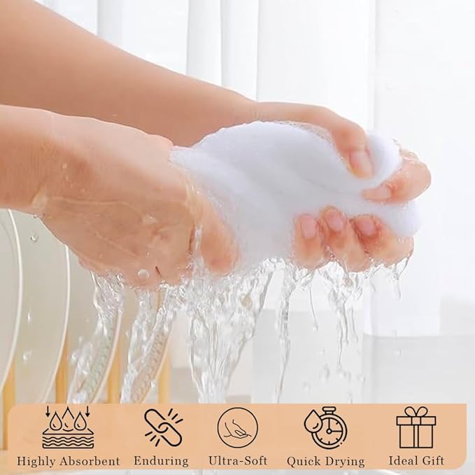 Candy Cottons DishCloths Kitchen|Waffle Terry Weave Hand Towels|Cotton 12"x12" Reusable Dish Rags Washing Scrub Cleaning Dishes|Dish Bar Mop Towels Hand Wipes| washcloth |6 Pc Set-White