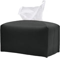 Hapforever 1PC Extra Large Rectangle Tissue Box Cover, PU Leather Rectangular Tissue Box Holder with Bottom Belt Plus Size Tissue Box Organizer for Bathroom/Car/Hotel/Office (9.5’’x5’’x5’’, Black)