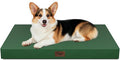 Tail Stories Outdoor All Weather Large Dog Bed, Waterproof Dog Bed for Large Dogs 36x27 Inch, Orthopedic Egg Crate Foam Pet Bed with Washable Removable Oxford Cooling Cover, Dark Green