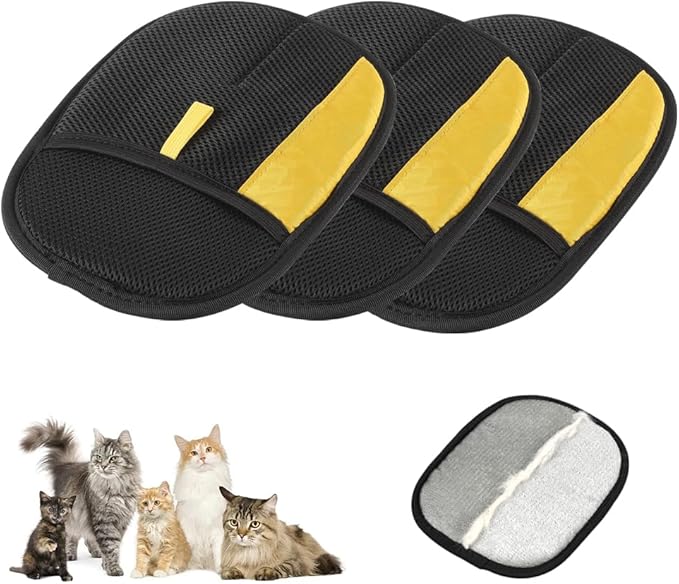 AprYew Electrostatic Gloves Pet Hair Removal Glove for Cats & Dogs, 2025 New Pet Hair Remover Glove for Couch, Furniture, Carpet, Curtain, Washable Reusable Animal Fur Removal Tool (3PCS)