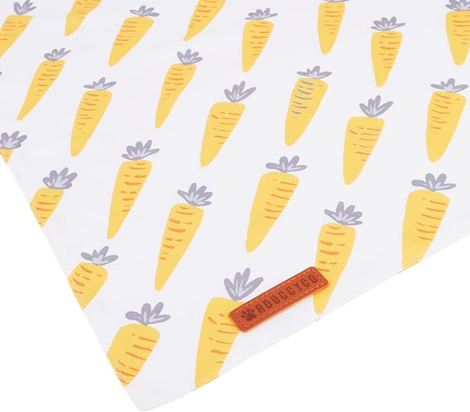 ADOGGYGO Easter Dog Bandana, Carrot Rabbit Pet Scarf, Premium Durable Fabric, Easter Bandanas for Medium Large Dogs Pets (Large)