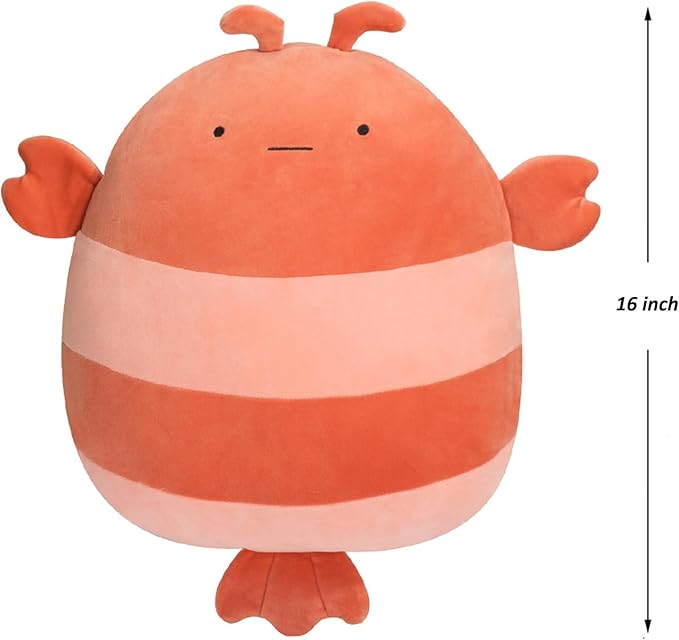 Zielind Lobster Plush Pillow, 16 inch Lobster Stuffed Animal Plush Toy Cute Plush Animal Pillows for Birthday, Valentine, Christmas