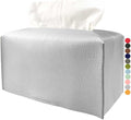 Silver Tissue Box Cover Rectangular - Plus Size Large Tissue Box Cover Rectangle [JESMINI] Faux Leather Tissue Box Holder Long for Extra Large Rectangle Facial Tissue Box