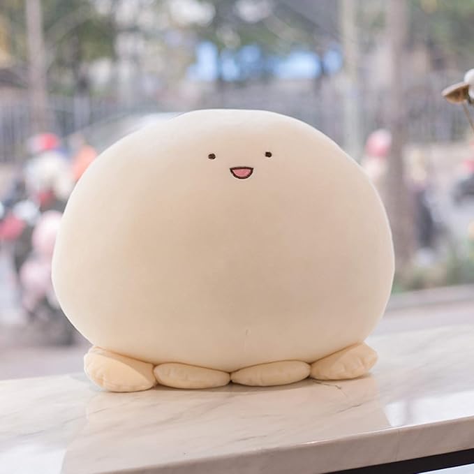 REFAHB 9 inch Cute Octopus Plush Stuffed Animal Body Pillow Fat Cartoon Cylindrical Body Pillows for Kids, Super Soft Hugging Toy Gifts for Bedding, Kids Sleeping Nap Kawaii Pillow, Whiteoctopus