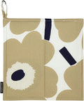 MARIMEKKO Pieni Unikko Pot Holder with Hanging Loop – Refine Your Kitchen Décor with Our Floral Pot Holders — Beige Pot Holders for Kitchen & Oven (8" L x 8" W)