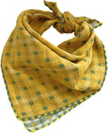 Pemilosci Double Layers Two Tones Dog Cotton Square Bandana Bibs Scarf Kerchief for Small Medium Dogs Boy or Girl - DCB02 Y&G