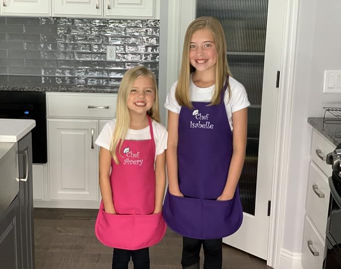 Personalized Kids Apron | Kid or Toddler Apron Sizes | Choice of Color and Thread