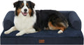 Casa Paw Orthopedic Dog Beds for Large Sized Dogs, Waterproof Egg Crate Foam Medium Dog Couch Beds for Crate 35x22Inch, Washable Pet Beds with Removable Cover and Nonskid Bottom, Navy Blue