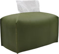 Livelab Tissue Box Cover, Rectangular Modern Decorative PU Leather Tissue Box Case Organizer Holder for Vanity Countertop, Night Stands, Livingroom, Office Desk & Car 9.5X5X5'' | Olive Green