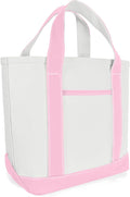 DALIX 14" Mini Small Cotton Canvas Party Favor Wedding Gift Tote Bag in Pink