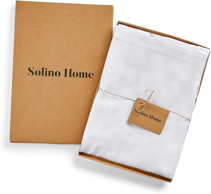 Solino Home 100% Pure Linen Apron for Women & Men - Full Midi Bib Apron Adjustable Neck Strap with Center Pockets for Kitchen