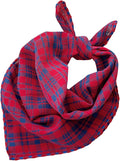 Pemilosci Double Layers Two Tones Dog Cotton Square Bandana Bibs Scarf Kerchief for Small Medium Dogs Boy or Girl - DCB18 R&B
