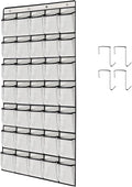 TidyMaster 1 Pack 35 Breathable Mesh Pockets Large Hanging Shoe Organizer Over The Door Shoe Rack for Closet Door Storage Shoe Holder Hanger, 4Hooks, White (67.7'' x 26.4'')