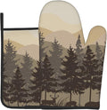 Rustic Bear Deer Oven Mitts and Pot Holders Sets Cabin Forest Animals Kitchen Decor Accessories Multi-use Cooking Camping Oven Gloves for BBQ Cooking Gifts