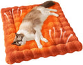 SOMAHE Self-Warming Cat Bed, Plush Faux Fur Pet Bed Mat with Anti-Slip Bottom, Ultra Soft Heated Pad for Cats & Kittens, Cozy Fluffy Bed for Window & Sills Couches, Machine Washable, 23x15 Inch Orange