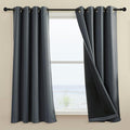 Rutterllow 100% Blackout Curtain 2 Panels , Heat and Full Light Blocking Drapes with Grommets for Bedroom, Thermal Insulated Window Treatment Drapes for Living Room(Dark Grey, 52Wx45L)