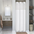 eachope Stall No Hook Shower Curtain with Snap-in Fabric Liner Set,Waffle Weave Shower Curtains for Bathroom,Hotel Luxury Decor Bathroom Curtain Set,Waterproof & Washable,White,36Wx74H