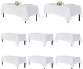 sancua White Table Cloths Rectangle, 8 Pack Tablecoths for 8 Foot Tables - Washable Polyester Fabric Table Cover for Wedding, Birthday Party, Banquet Reception, 60x120 Inch