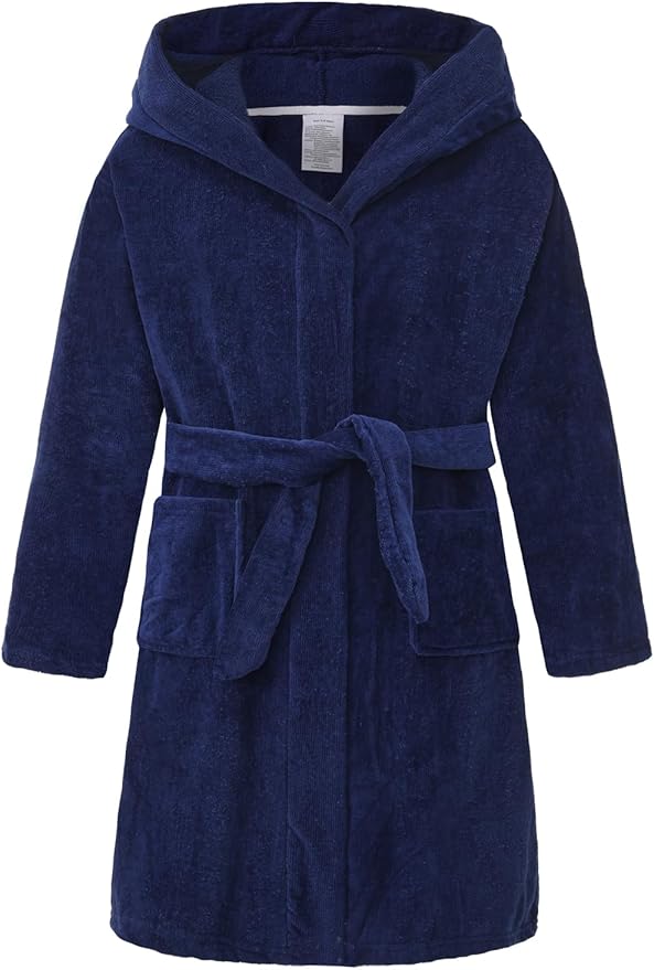 Fraprasty Boys Girls Hooded Robe Soft Touch Robe Kids Terry Cloth Cotton Spa Bathrobe Sleepwear 2-14 Years
