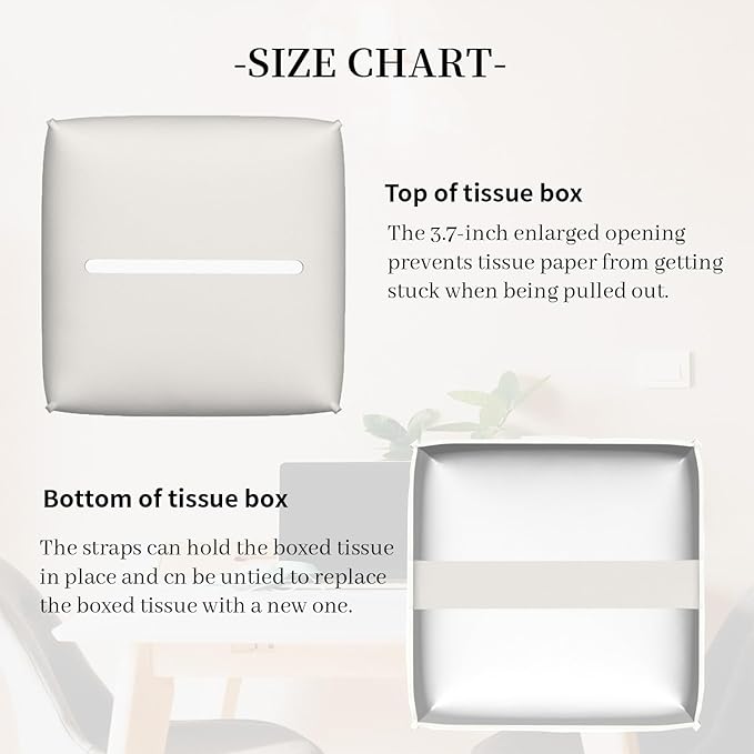 Tissue Box Cover Square, Herbs and Wild Flowers Leather Tissue Box Holder Decorative Organizer for Bathroom, Home Office Car Decor