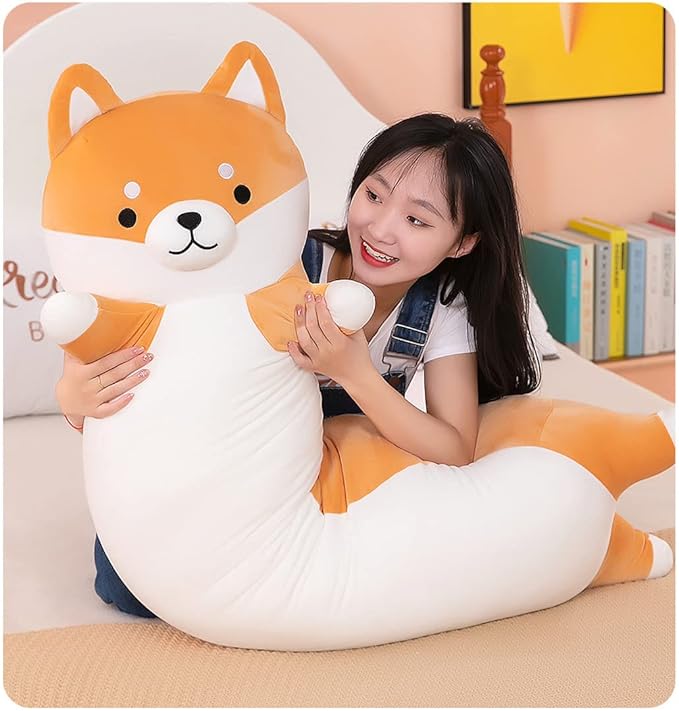 MIAOHAHA Long Plush Shiba Inu Dog Soft Stuffed Animal Akita Corgi Toy Plush Toy Pillow Hugging Pillow for Kids and Girls(Shiba,130cm/51.2in)