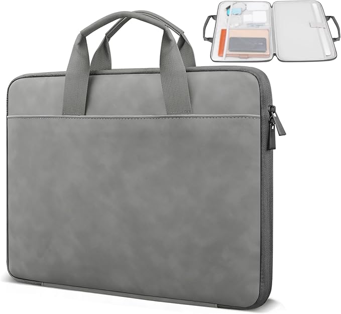 Lacdo Protective Laptop Case Sleeve for 15 inch New MacBook Air M4 A3241 2025, M3 A3114, M2 A2941 2024-2023, 15 inch MacBook Pro A1990 A1707, Dell XPS 15 Plus Computer Laptop Bag, Dark Gray