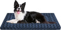 WITTOP Washable Dog Bed Plush Orthopedic Outdoor Crate Mat with Non-Slip Bottom,Luxe Soft Kennel Pad for Pets, Cozy Cage Cushion & Pet Sleeping Mattress Large Sized,Medium,Small Dogs,36 x 24 inch,Blue