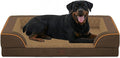 Casa Paw Orthopedic Dog Beds for Extra Large Sized Dogs, Waterproof Memory Foam XL Pet Bed with Sides 48x30Inch, Non-Slip and Egg-Crate Foam Big Dog Couch Bed with Removable Washable Cover, Brown