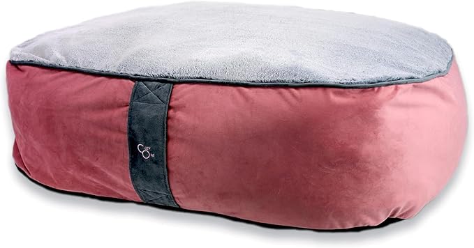 COZY ONE Mia Collection Self-Warming Oval Dog Bed - Ultra-Soft Plush Dream Pet Bed with Removable Velvet Cover - Cozy Dog Beds for Small Dogs (27x24x8 Inch, Pink) - Made in USA
