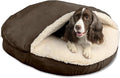 Snoozer Luxury Cozy Cave Dog Bed - Indoor Dog Bed with Cover Cave, Covered Calming Burrow for Medium & Large Sized Pets with Blanket Attached, Enclosed, Washable - XL, Hot Fudge
