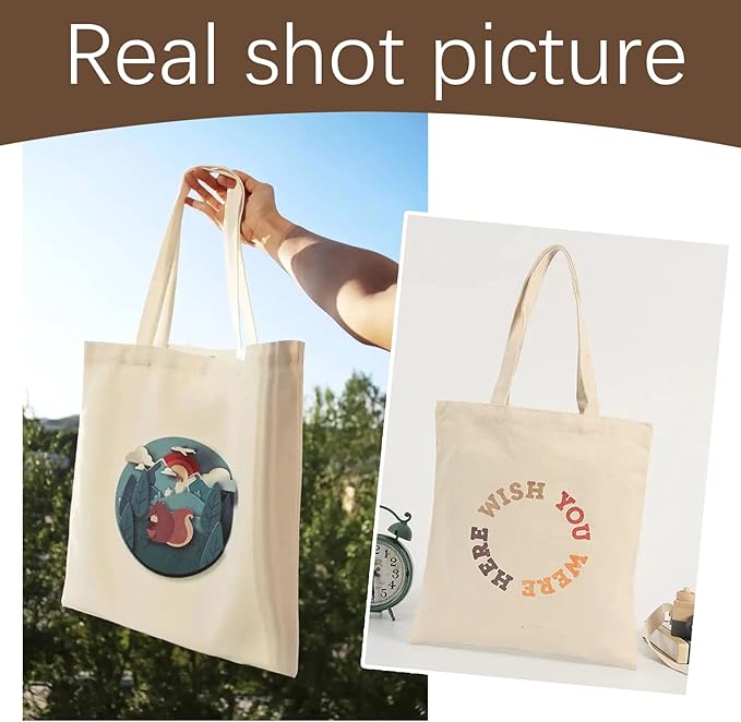 OKBA 10-Pack Blank Reusable Grocery Shopping Cloth Bags canvas tote bags Bulk DIY custom