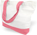 TOPDesign 1-Pack Super Strong Large 12oz Cotton Canvas Tote Bag, Reusable Grocery Shopping Cloth Bag, Fashionable Two-Tone Tote for Crafts, DIY Your Creative Designs