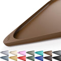 Smilool Silicone Pet Food Mat with Raised Edge for Food and Water Bowl, Dog Feeding Mats, Cat Food Trays for Floor Waterproof, Rubber Tray for Dogs and Cats, 24 x 16 x 0.8 Brown
