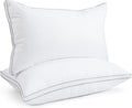viewstar King Size Pillows Set of 2, Hotel Quality Cooling Down Alternative Gusseted Bed Pillows for Side, Back, or Stomach Sleepers, White, 19" x 33"