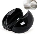 Modern Tissue Box Cover for Home and Office – Magnetic Lid Oval Tissue Holder, Inside Dimensions 8.07" × 5.91" × 3.44", Decorative Clear Double-Layer Plastic, Luxe Home Decor (Black)